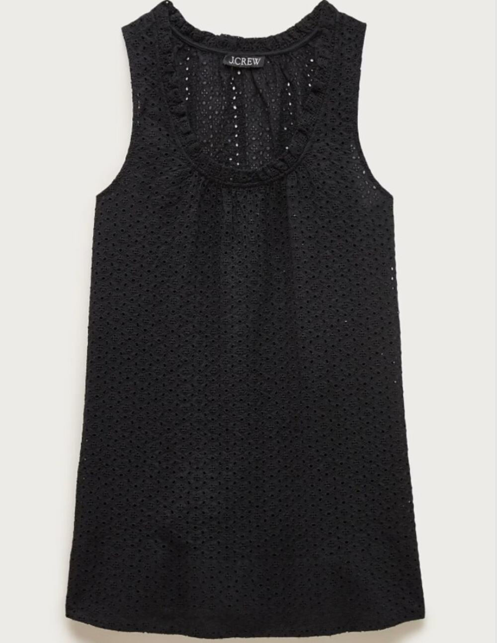 J Crew Ruffle Eyelet Cover Up Dress 3X NWT Black Swim CS547 Beach Travel Resort